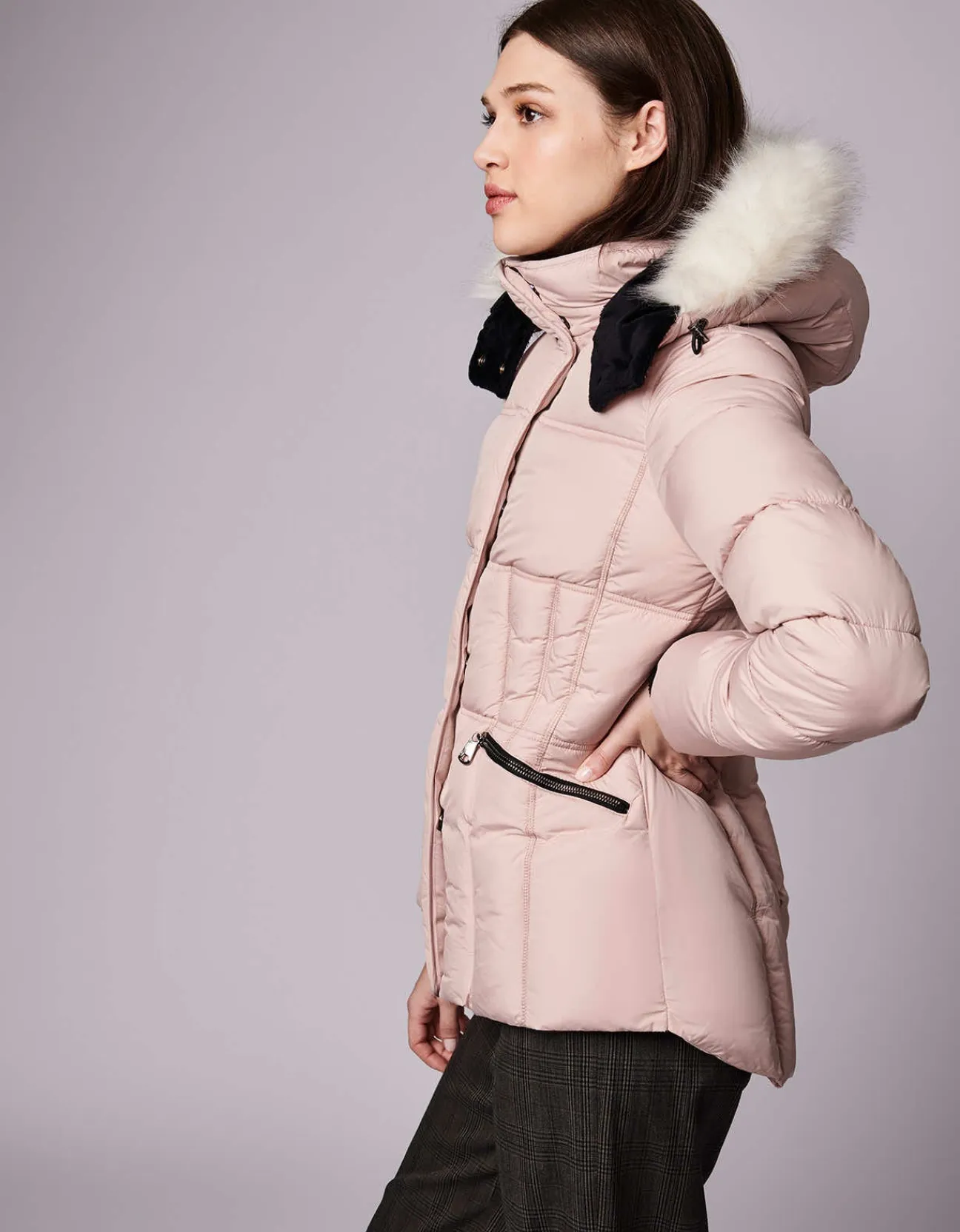 Bernardo Fashions Park City Vegan Fur Trim Puffer Jacket>Women Jackets
