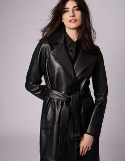 Bernardo Fashions Rsvp Leather Faux Fur Long Coat>Women Leather