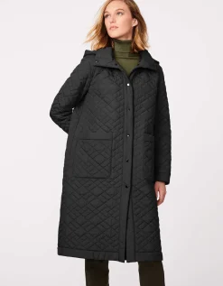Bernardo Fashions Snappy Moves Long Quilted Puffer Coat>Women Long Coats