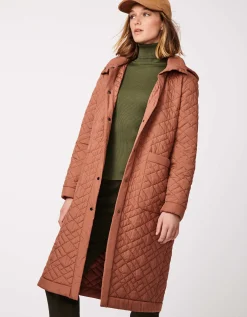Bernardo Fashions Snappy Moves Long Quilted Puffer Coat>Women Long Coats