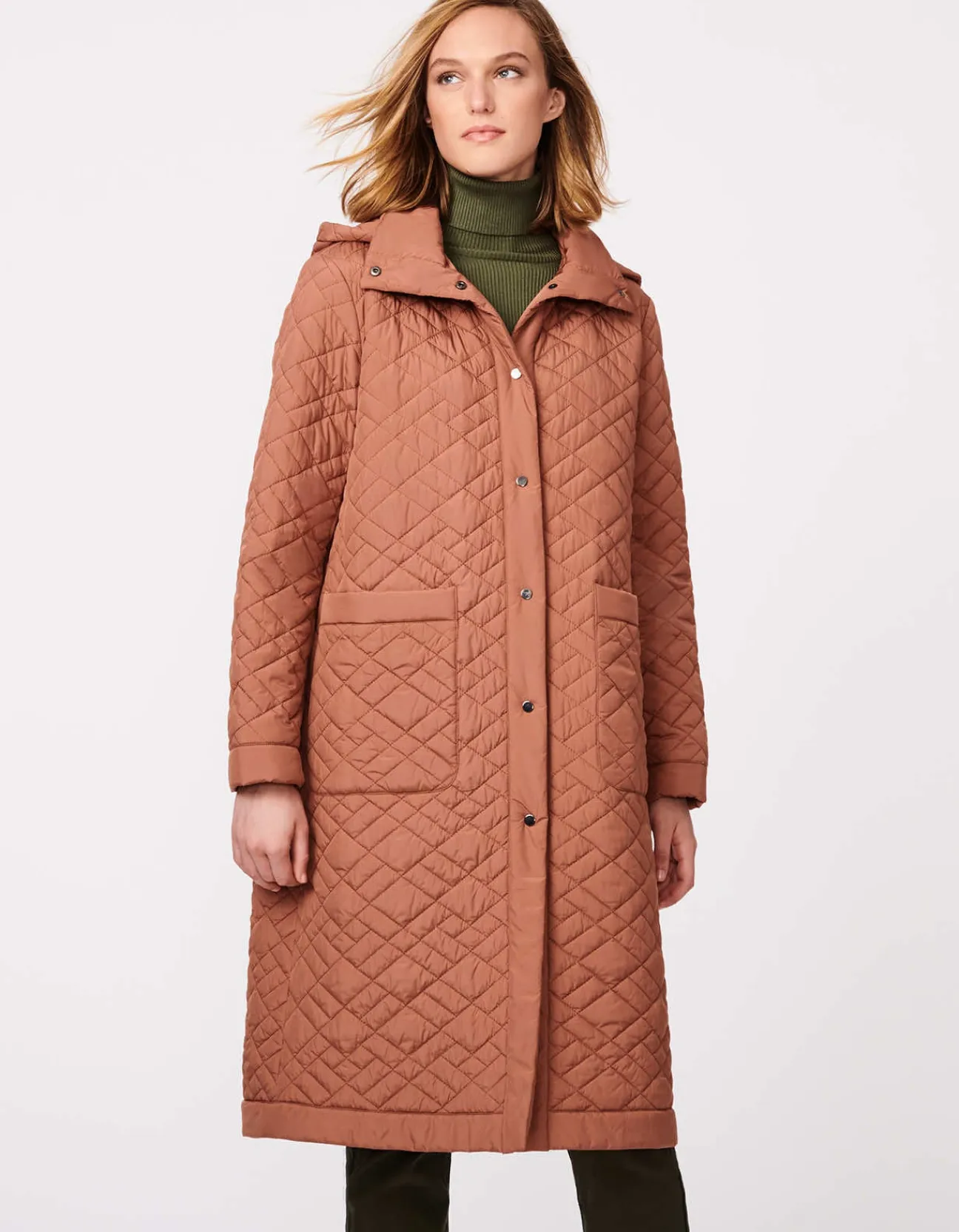 Bernardo Fashions Snappy Moves Long Quilted Puffer Coat>Women Long Coats