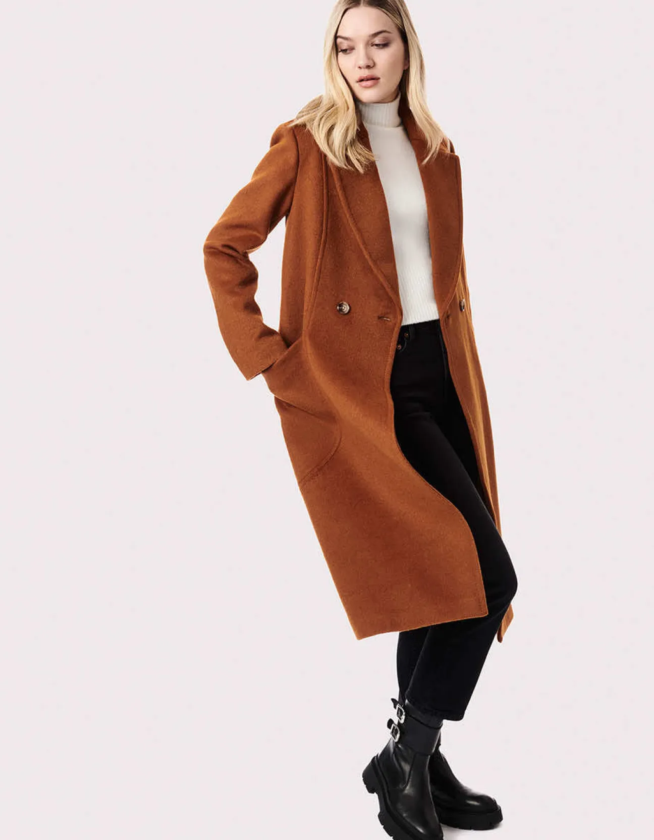 Bernardo Fashions Soho Belted Wool Coat>Women Wool