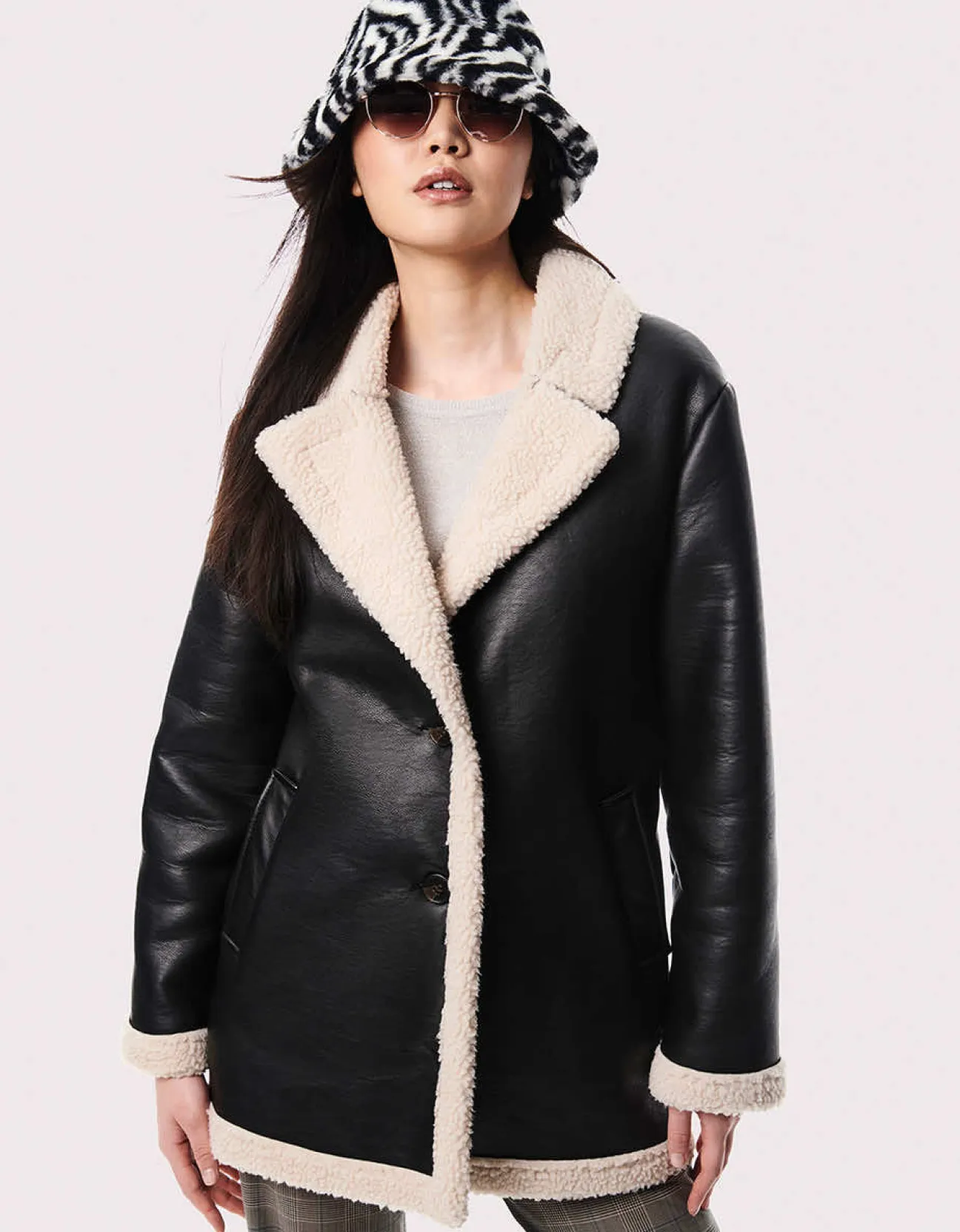 Bernardo Fashions Street Chic Vegan Leather Faux Fur Jacket>Women Vegan Fur