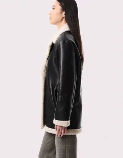 Bernardo Fashions Street Chic Vegan Leather Faux Fur Jacket>Women Vegan Fur