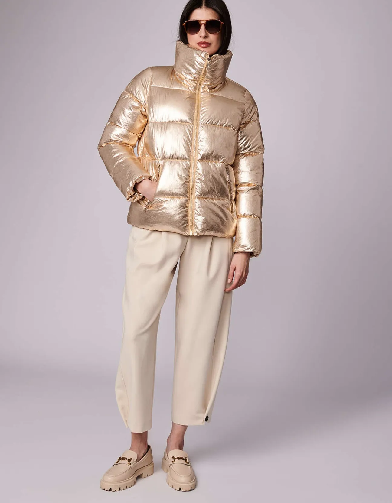 Bernardo Fashions Super Glam Funnel Puffer Jacket>Women Jackets