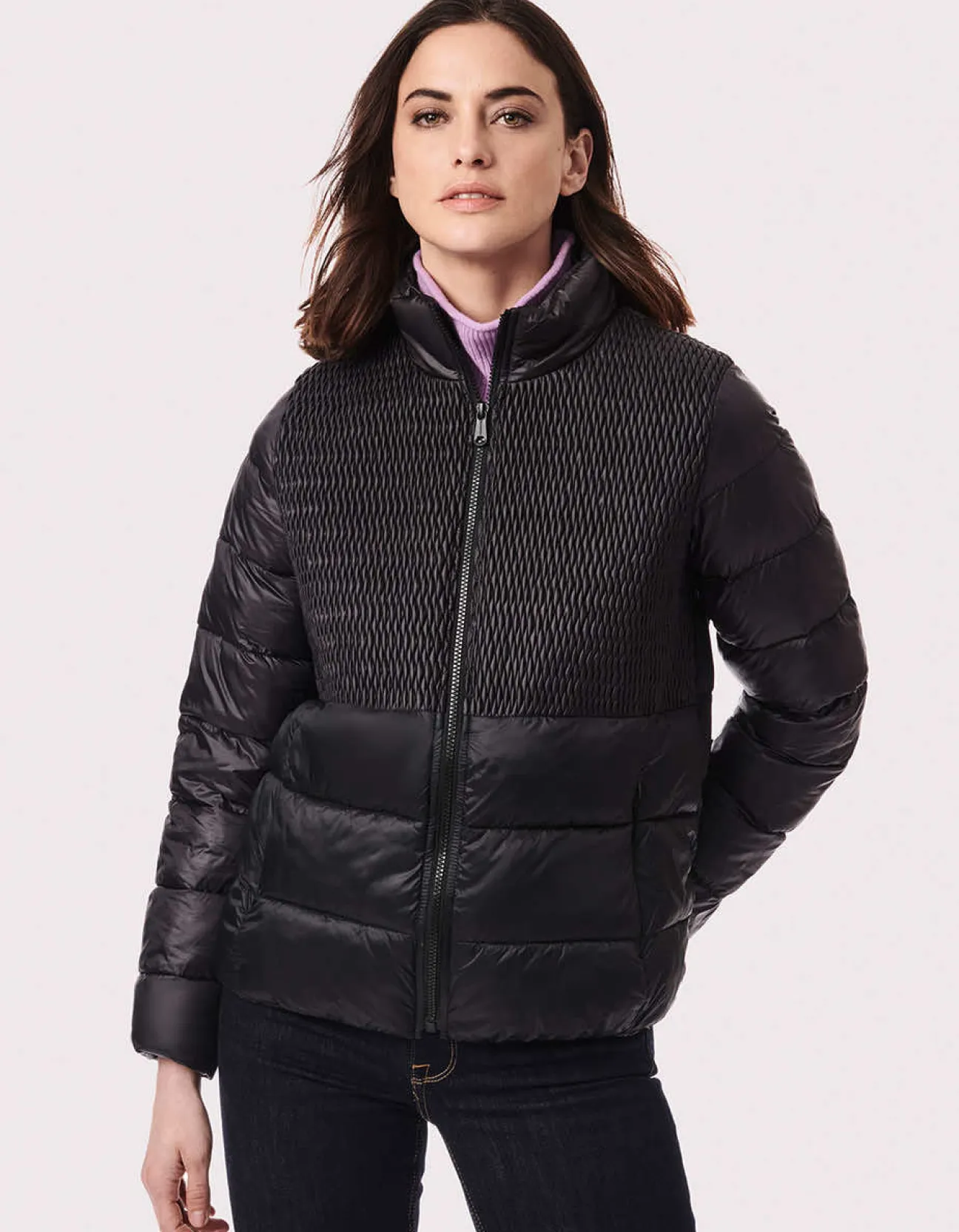 Bernardo Fashions Touchable Texture Puffer Jacket>Women Jackets