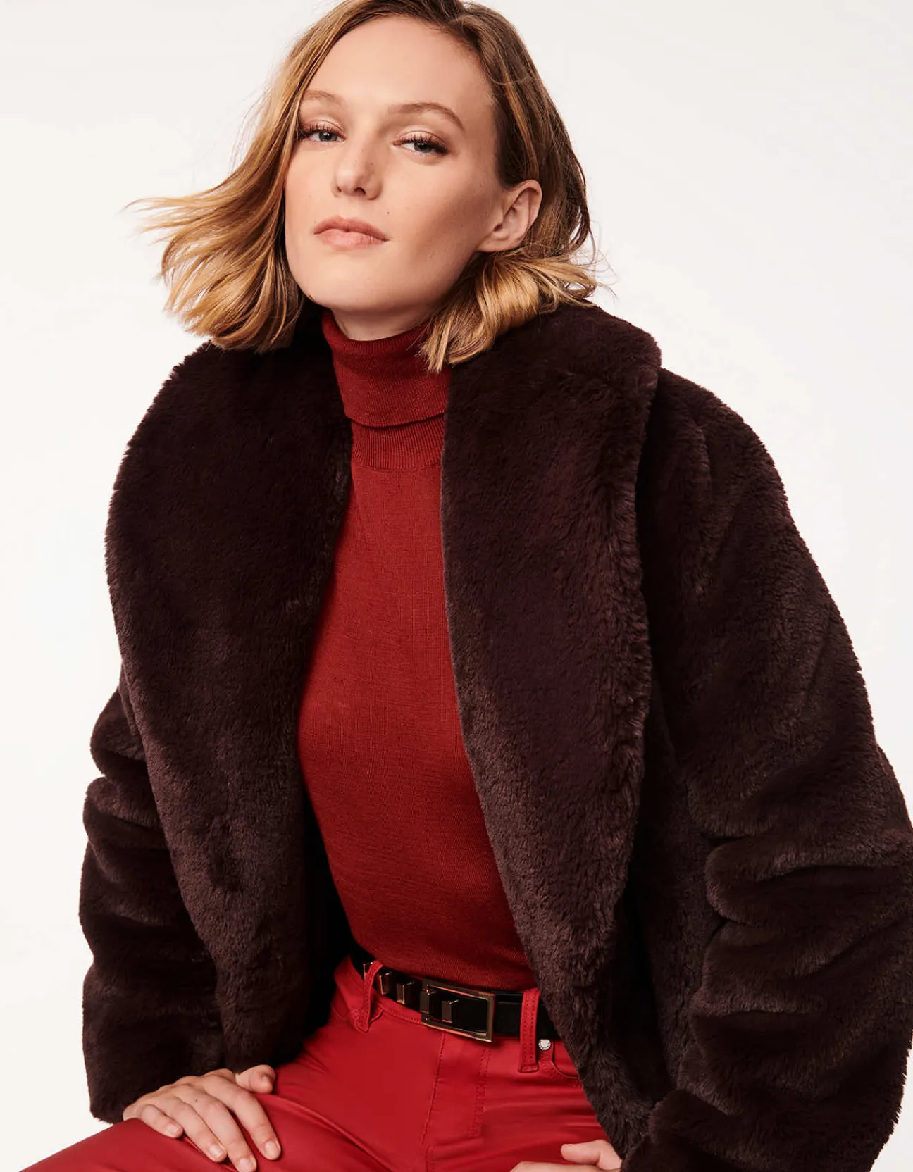 Bernardo Fashions Town Car Vegan Fur Coat>Women Vegan Fur