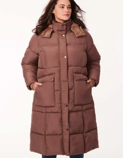 Bernardo Fashions Town Square Long Winter Puffer Coat - Curve>Women Long Coats