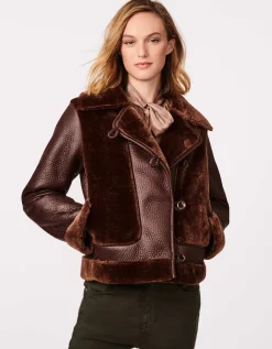 Bernardo Fashions Vegan Fur-Leather Jacket>Women Vegan Fur