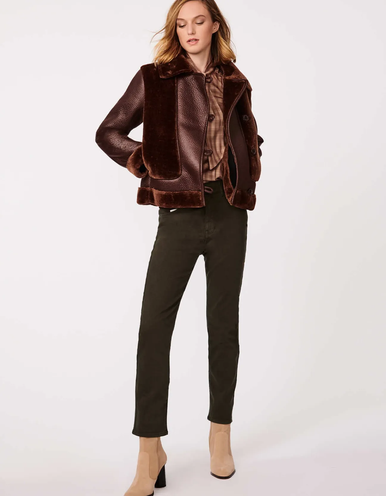 Bernardo Fashions Vegan Fur-Leather Jacket>Women Vegan Fur