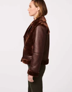 Bernardo Fashions Vegan Fur-Leather Jacket>Women Leather