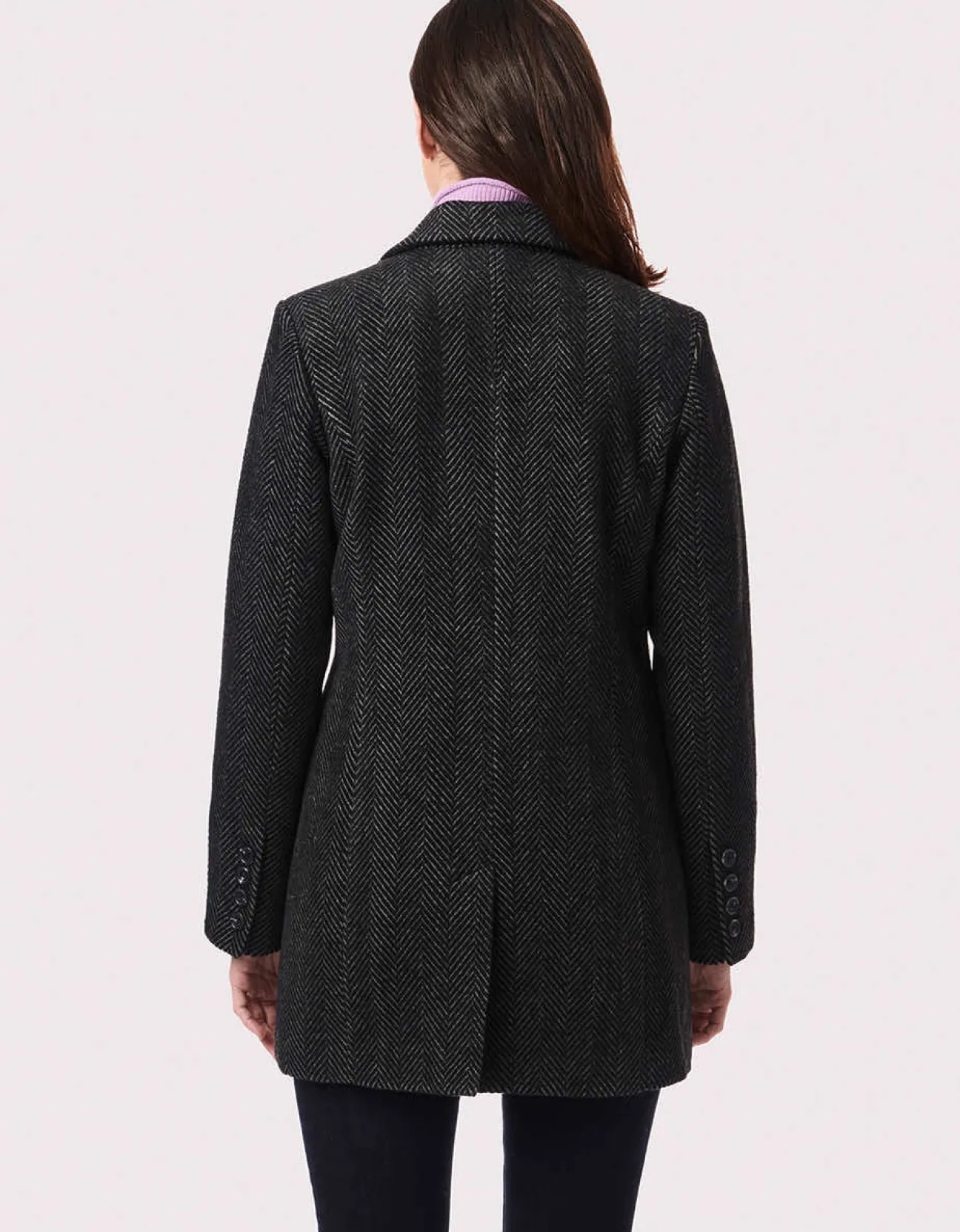 Bernardo Fashions Vegan Wool Herringbone Blazer Jacket>Women Wool