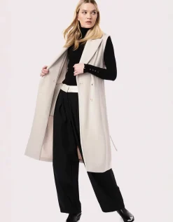Bernardo Fashions Venetian Long Belted Vest>Women Wool