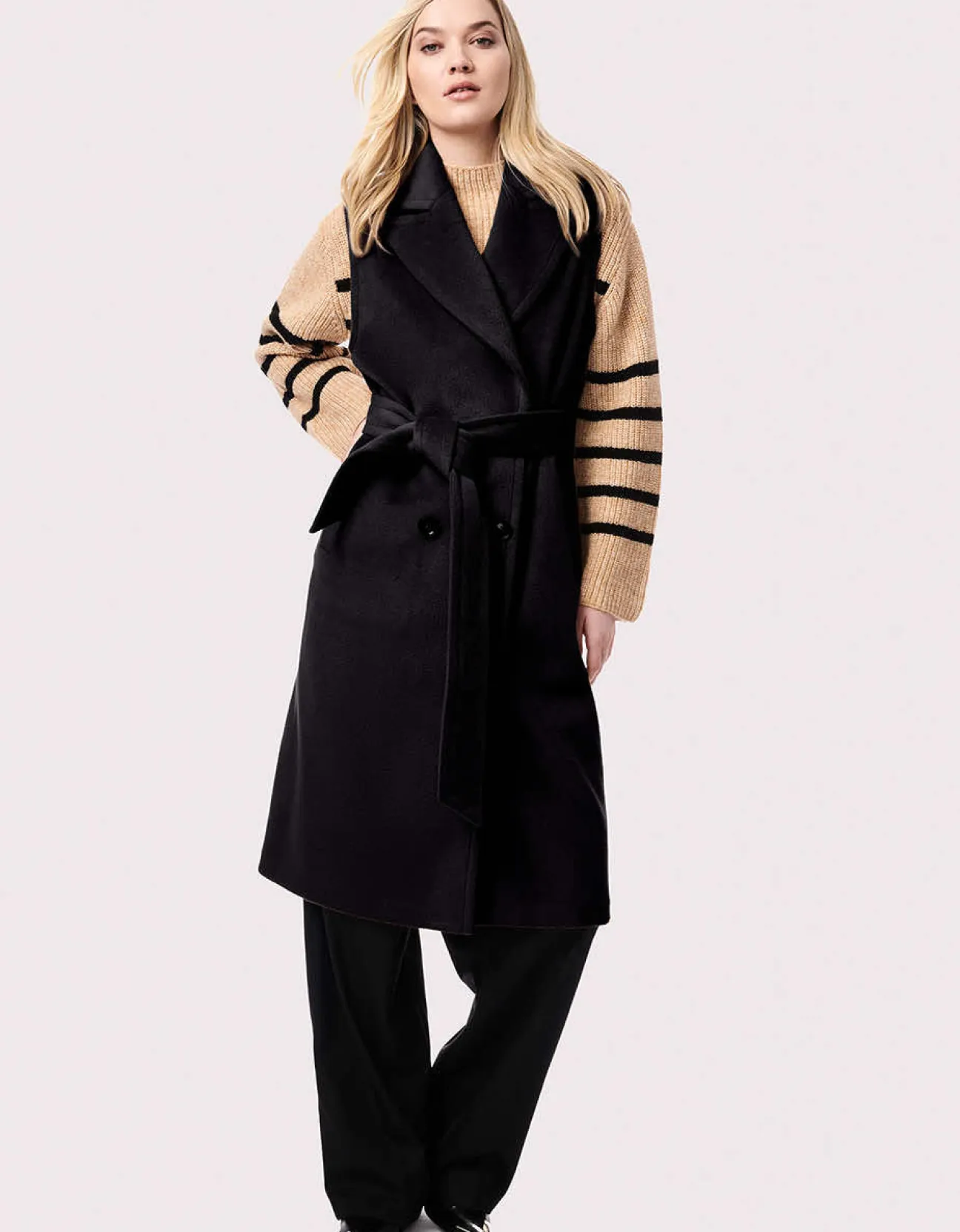 Bernardo Fashions Venetian Long Belted Vest>Women Wool