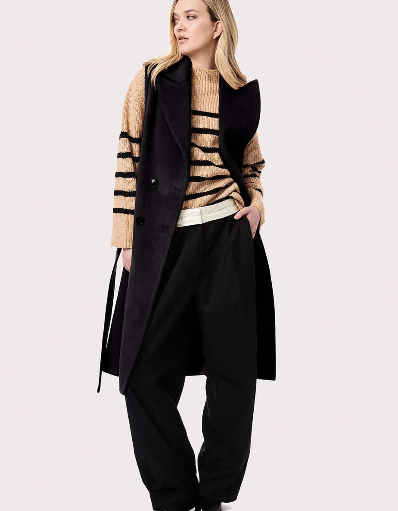Bernardo Fashions Venetian Long Belted Vest>Women Wool