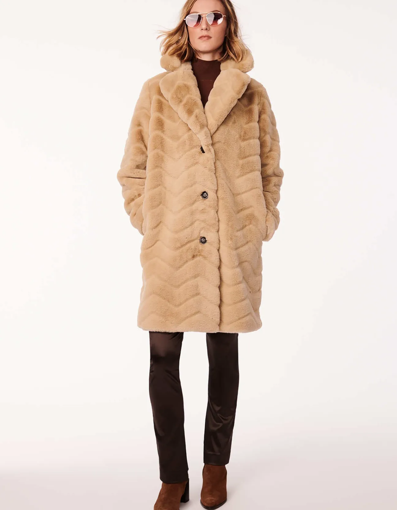 Bernardo Fashions Zigzag Vegan Fur Coat>Women Vegan Fur