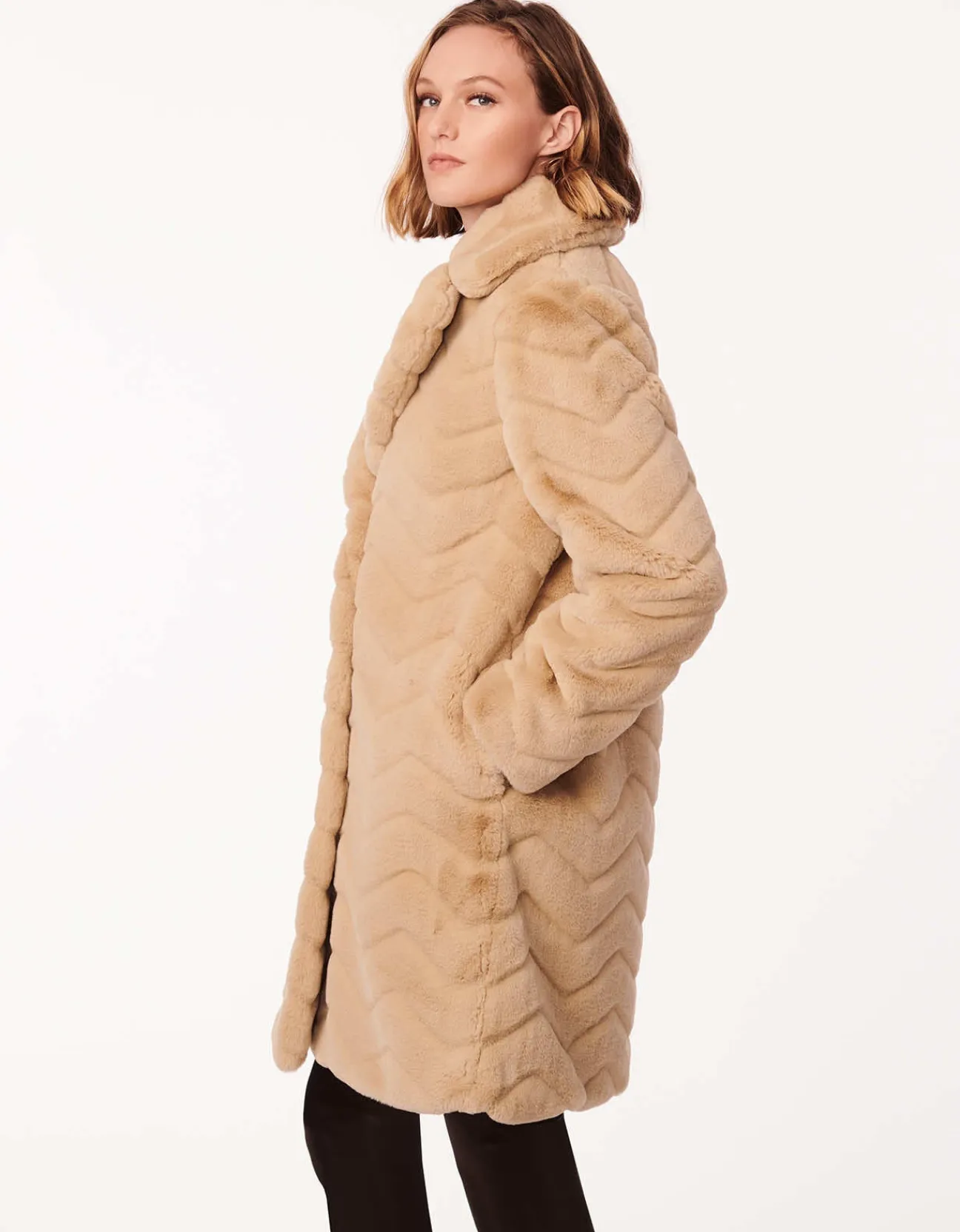 Bernardo Fashions Zigzag Vegan Fur Coat>Women Vegan Fur